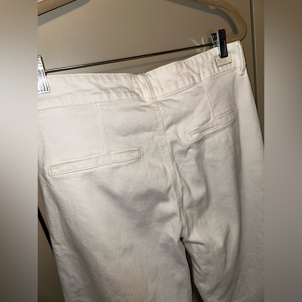 PAIGE Pearl White Sasha Wide Leg Jeans Size 32 - Picture 13 of 15